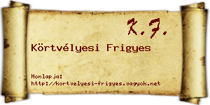 Körtvélyesi Frigyes névjegykártya
